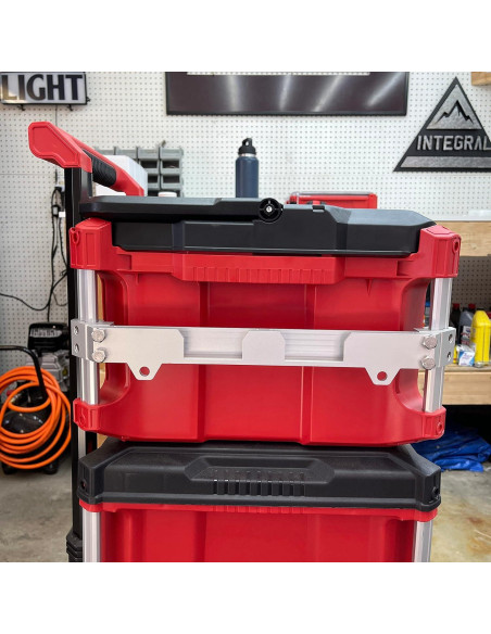 Soporte de Riel Milwaukee Packout - Aluminio Resistente Plata