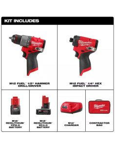 Taladro Percusión Milwaukee M12 FUEL 12V + Destornillador 2