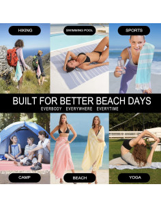 2 Toallas de Playa Antfuny Secado Rápido Libre de Arena 182x91cm 2