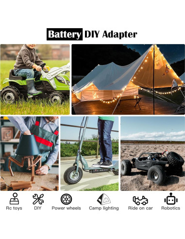 Adaptador de Batería Milwaukee M12 2 Paquetes 12V con Fusible