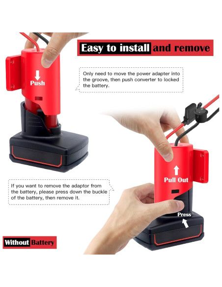 Adaptador de Batería Milwaukee M12 2 Paquetes 12V con Fusible