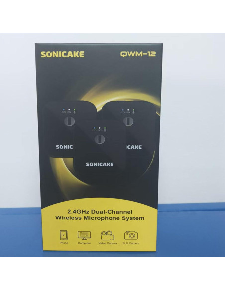 Micrófono Lavalier Inalámbrico SONICAKE QWM-12 50m 10h