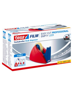Dispensador de Cinta Adhesiva tesa Easy Cut Profesional 25mm Rojo/Azul