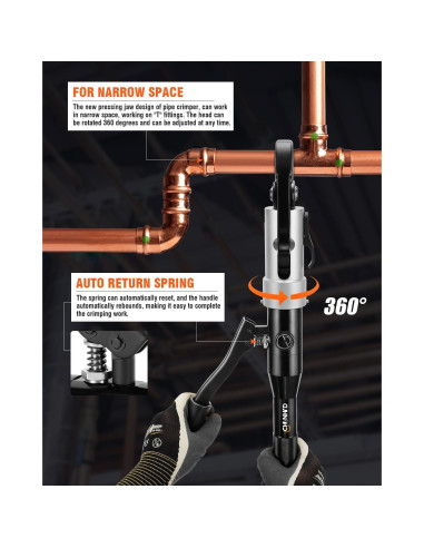 Juego de herramientas de prensado CHANHYD para tubos de cobre