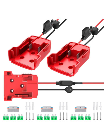 3 Adaptadores de Batería Power Wheel Milwaukee M18 18V