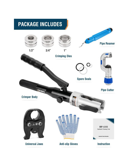 Juego de herramientas de prensado CHANHYD para tubos de cobre