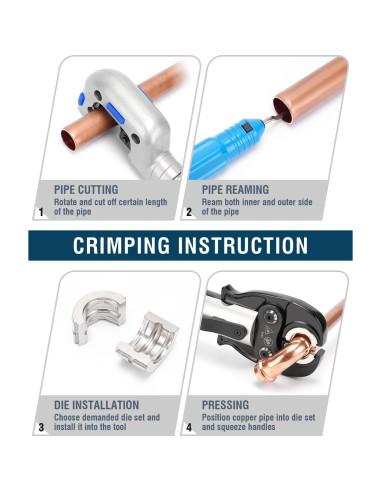 Juego de herramientas de prensado CHANHYD para tubos de cobre