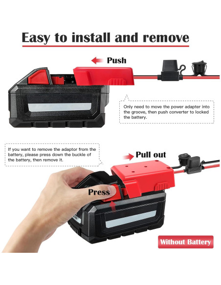 3 Adaptadores de Batería Power Wheel Milwaukee M18 18V