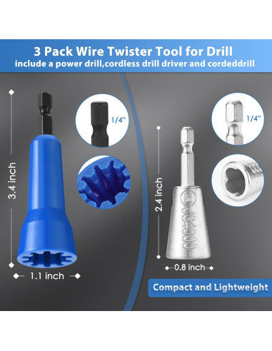 Juego de 3 Herramientas Torcedoras de Alambre SUTQIGUI 6,35 mm