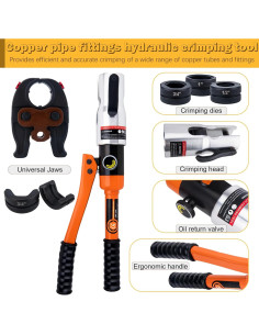 Herramienta de Crimpado ASDFGHT Tubos de Cobre 1,27-2,54 cm 2
