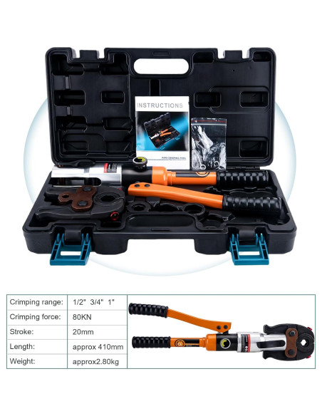 Herramienta de Crimpado ASDFGHT Tubos de Cobre 1,27-2,54 cm