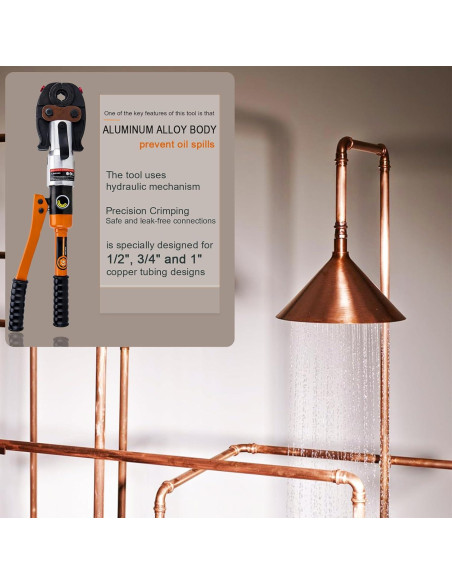 Herramienta de Crimpado ASDFGHT Tubos de Cobre 1,27-2,54 cm