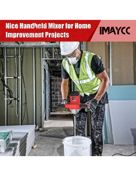 Mezclador de Cemento IMAYCC 2100W 6 Velocidades Portátil