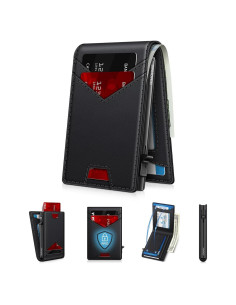 Billetera delgada SEMORID para hombres con bloqueo RFID