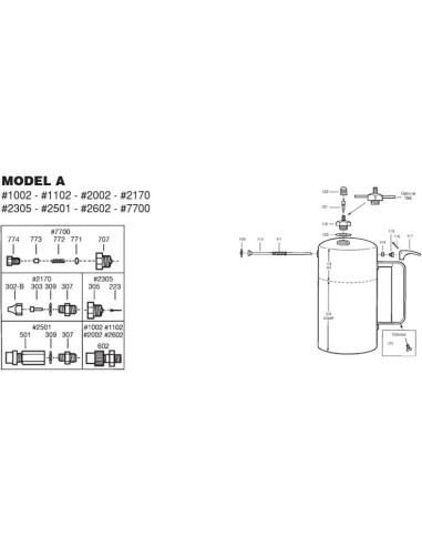 Kit de Reparación Sure Shot K10 para Pulverizadores Modelo A