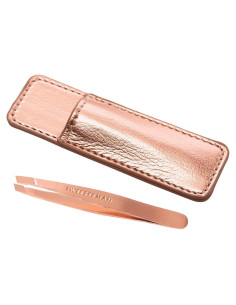Pinzas Mini Anguladas Tweezerman Oro Rosa con Estuche