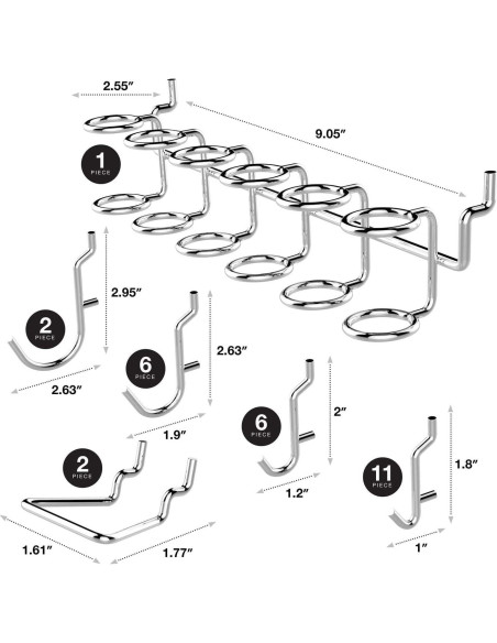 Kit de Accesorios para Tablero Perforado WEN 50 Piezas