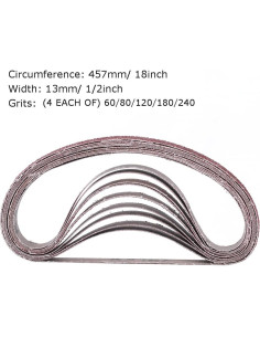 Cintas de Lijado Zivisk 13mm x 457mm 20 Piezas Granos Variados 2