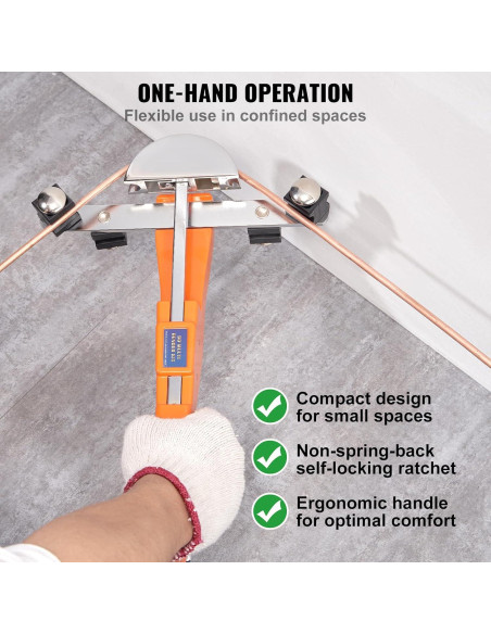 Dobladora de Tubos VEVOR 1/4"-7/8" 90 con 7 Matrices