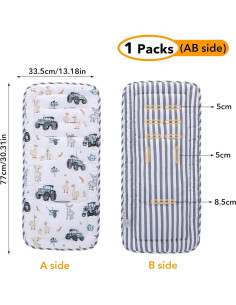 Cojín Reversible para Cochecito de Bebé LAT101045 Algodón 100% 2