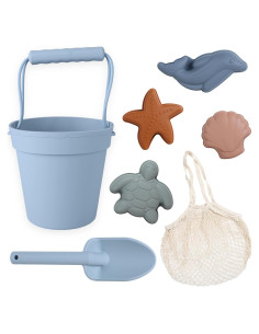 Conjunto de Juguetes de Playa BLUE GINKGO - Silicona Azul