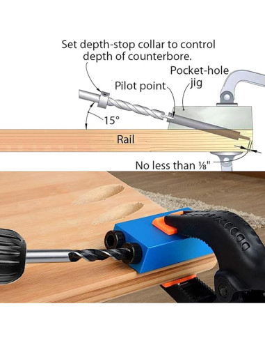 Kit de Plantilla de Agujeros VELNUT 14 Piezas - Carpintería