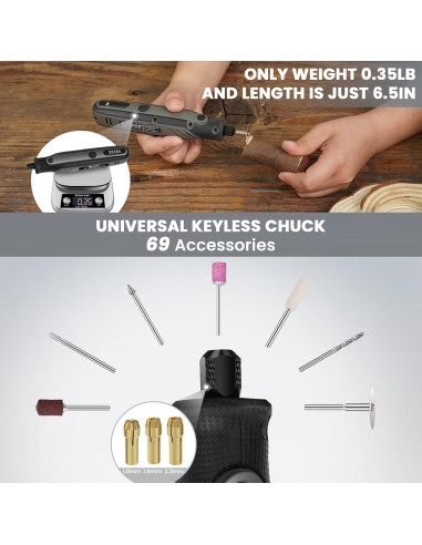 Herramienta Rotativa Inalámbrica HARDELL 4V 69 Accesorios