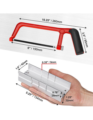 Sierra de Arco HAUTMEC 150mm con Caja de Inglete Ajustable