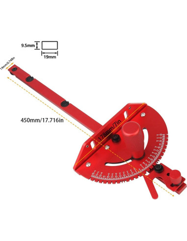 Medidor de Inglete JCFANTS GJ-150 Aluminio Precisión 27 Ángulos