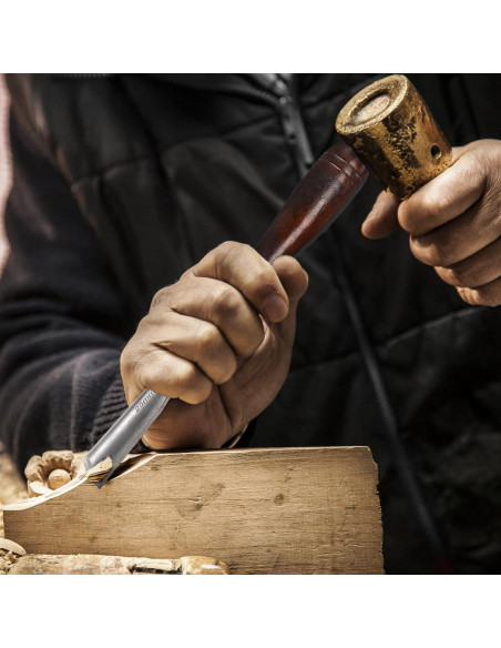 Juego de 12 Cinceles de Tallado Covzoe con Caja de Madera