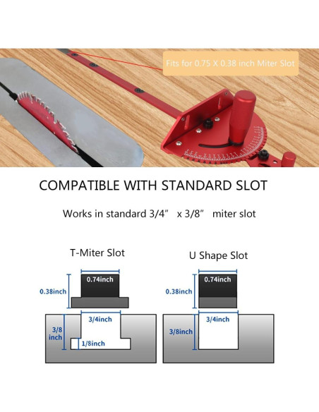 Medidor de Inglete JCFANTS GJ-150 Aluminio Precisión 27 Ángulos
