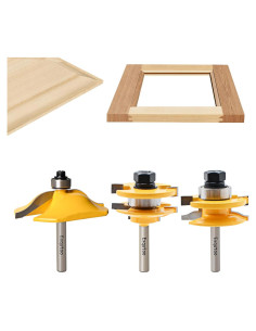 Juego de 3 brocas de enrutador Z.Hen 1/4" vástago para madera