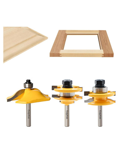 Juego de 3 brocas de enrutador Z.Hen 1/4" vástago para madera