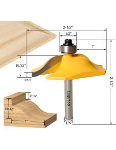 Juego de 3 brocas de enrutador Z.Hen 1/4" vástago para madera 2