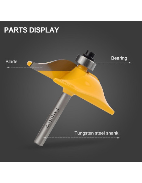 Juego de 3 brocas de enrutador Z.Hen 1/4" vástago para madera