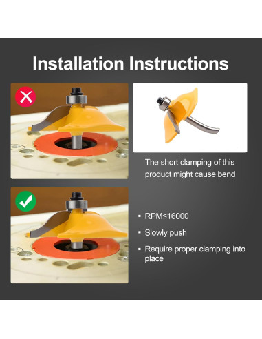 Juego de 3 brocas de enrutador Z.Hen 1/4" vástago para madera