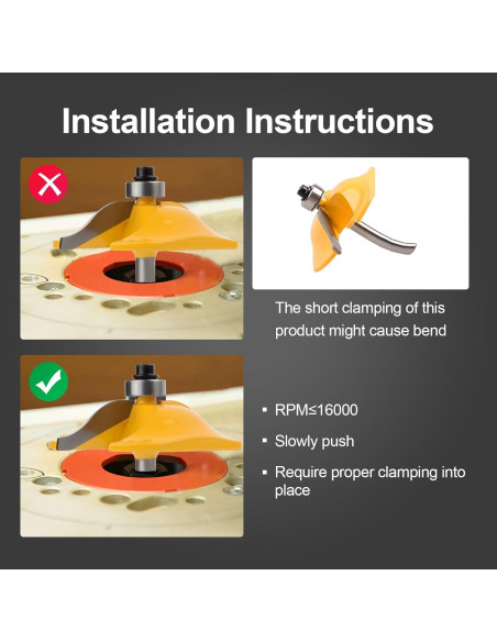 Juego de 3 brocas de enrutador Z.Hen 1/4" vástago para madera