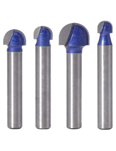 Juego de 4 fresas de caja Eyech 1/4" a 1/2" para madera