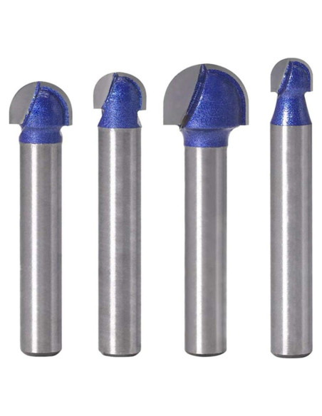 Juego de 4 fresas de caja Eyech 1/4" a 1/2" para madera