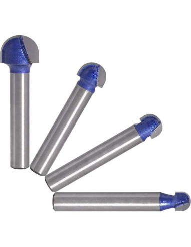 Juego de 4 fresas de caja Eyech 1/4" a 1/2" para madera