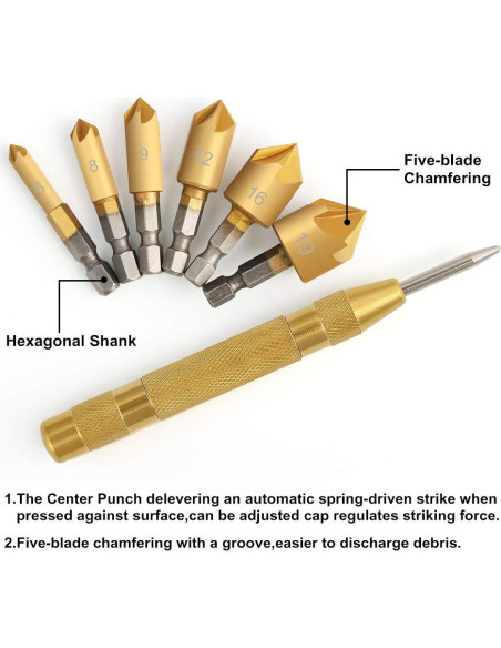 Juego de Brocas Avellanadoras COMOWARE - 7 Piezas para Madera