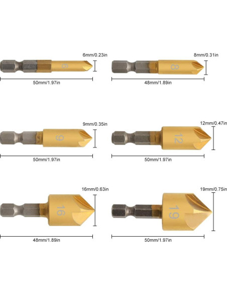 Juego de Brocas Avellanadoras COMOWARE - 7 Piezas para Madera