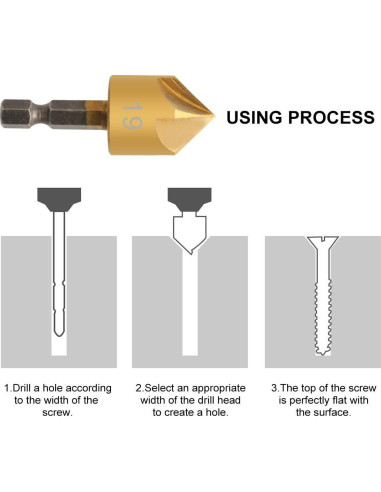 Juego de Brocas Avellanadoras COMOWARE - 7 Piezas para Madera