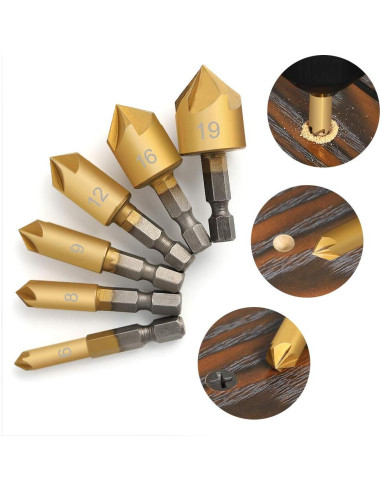 Juego de Brocas Avellanadoras COMOWARE - 7 Piezas para Madera