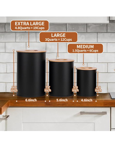 Conjunto de 3 Tarros de Almacenamiento Hermético Candco 2