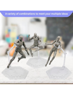 Soporte para Figuras de Acción POMER Hexagonal 5 Pcs 1/144 2