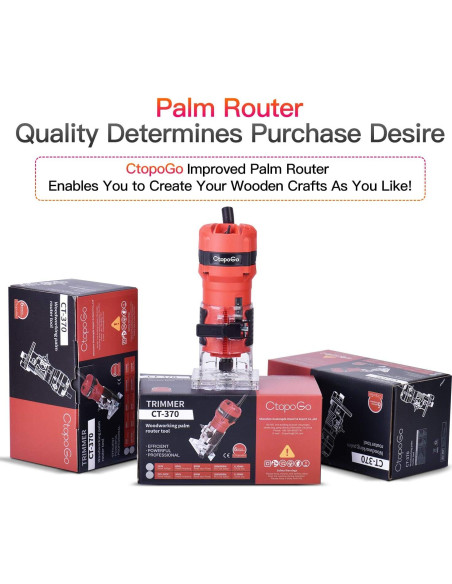 Router Compacto CtopoGo 800W con 12 Puntas para Madera Router Compacto CtopoGo 800W con 12 Puntas para Madera