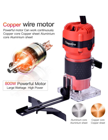Router Compacto CtopoGo 800W con 12 Puntas para Madera Router Compacto CtopoGo 800W con 12 Puntas para Madera