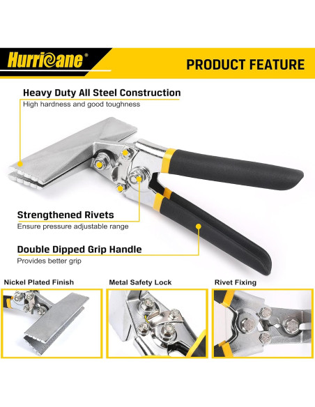 HURRICANE Doblador de Chapa Metálica 15,24 cm Mango Ergonómico