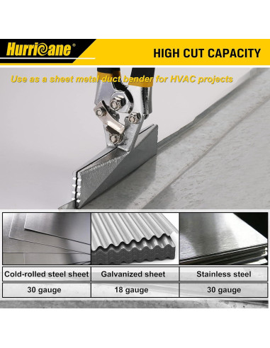 HURRICANE Doblador de Chapa Metálica 15,24 cm Mango Ergonómico